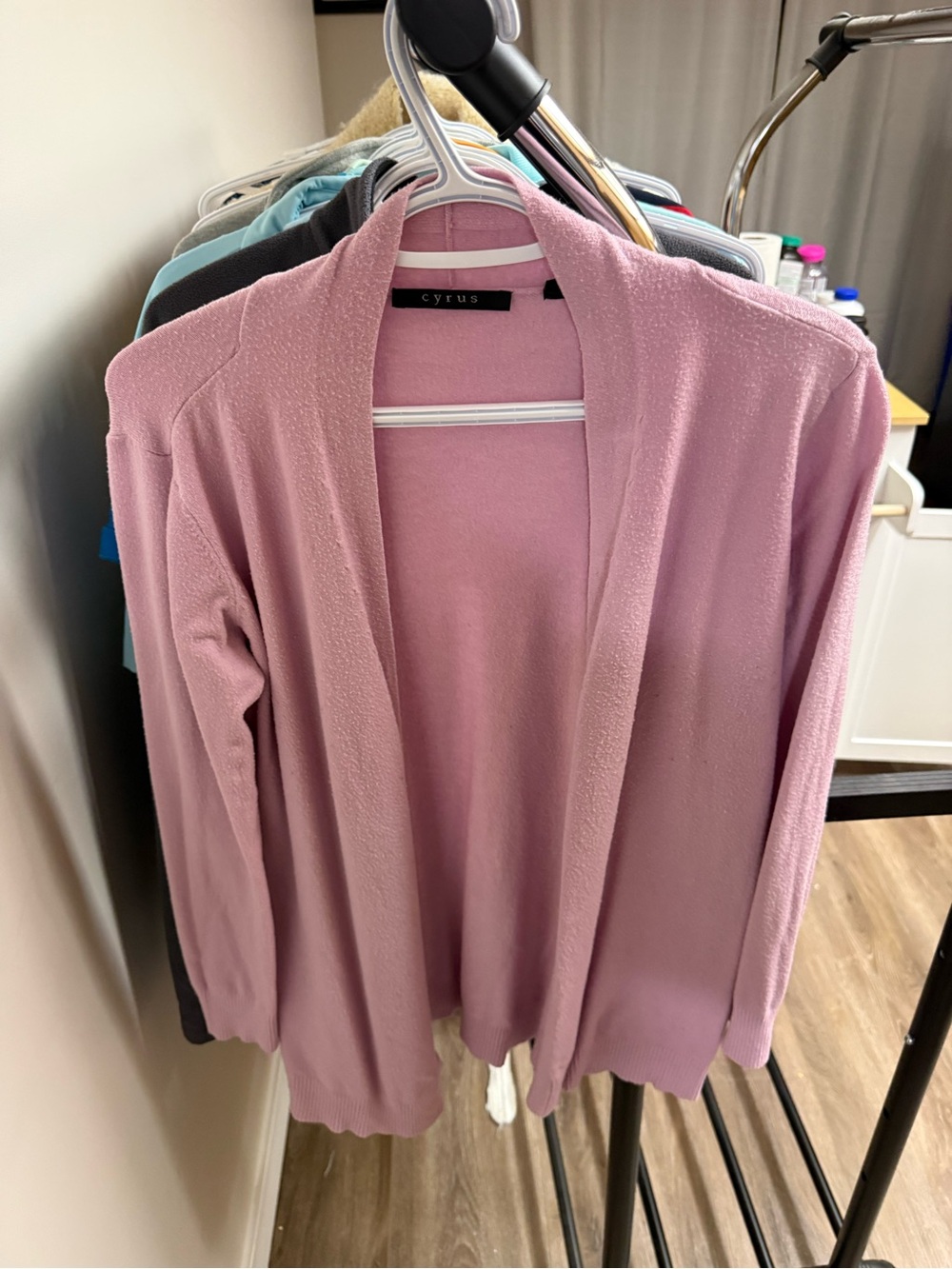 Cyrus Dusty Rose Open-Front Cardigan